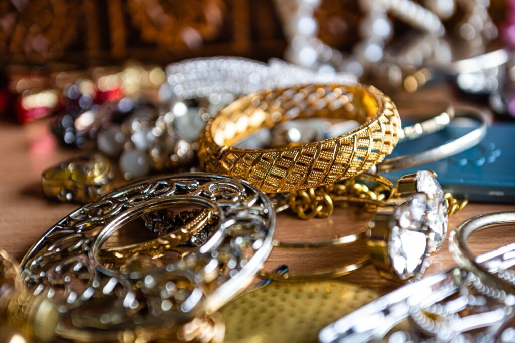 Clooseup shot of precious jewelry