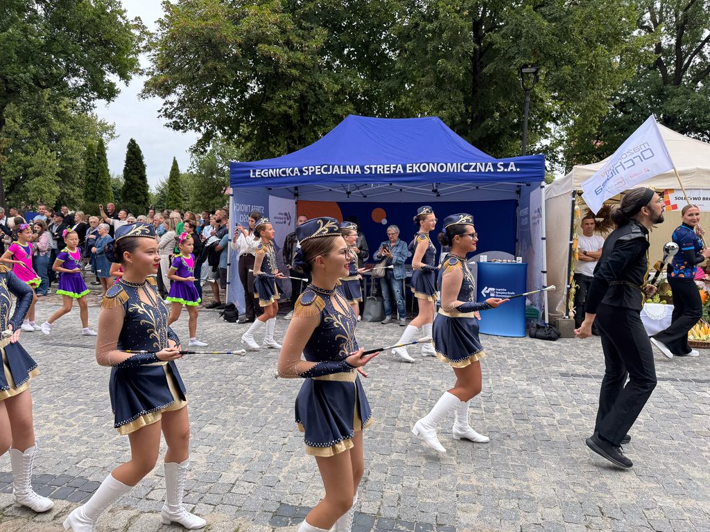 parada, namiot, ludzie, marżoretki