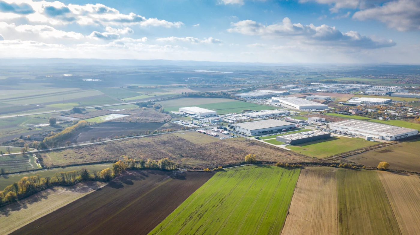 Aerial view of investment sites in Legnickie Pole